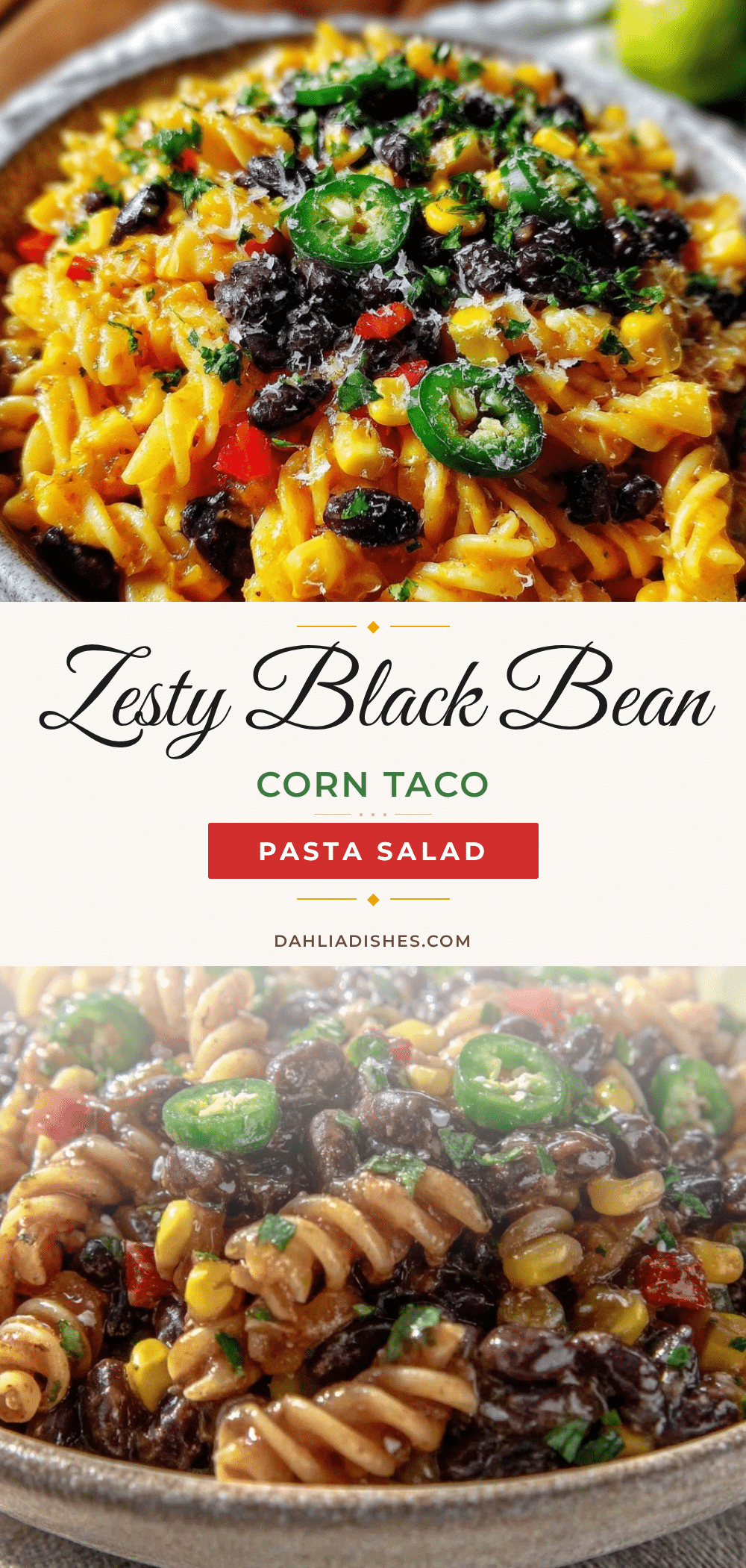 black bean and corn taco pasta salad recipe