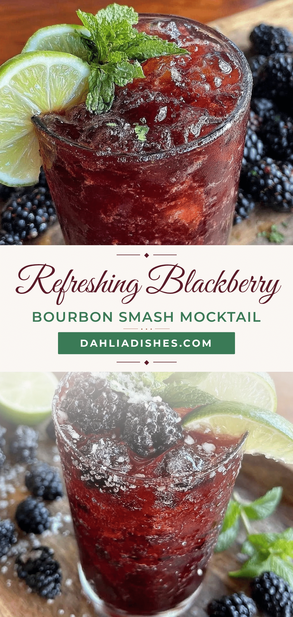 blackberry bourbon smash mocktail recipe