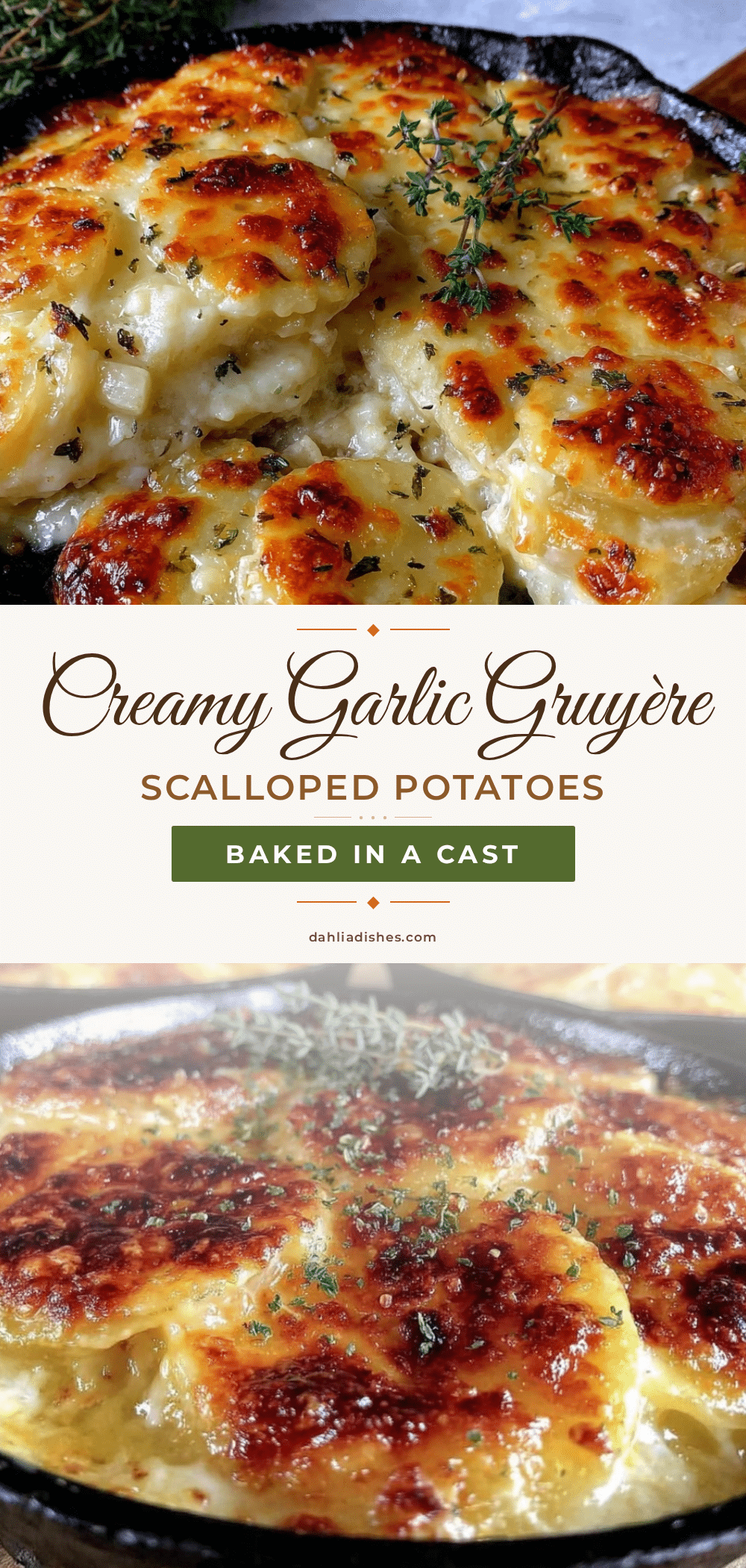 Creamy Garlic Gruyère Scalloped Potatoes recipe