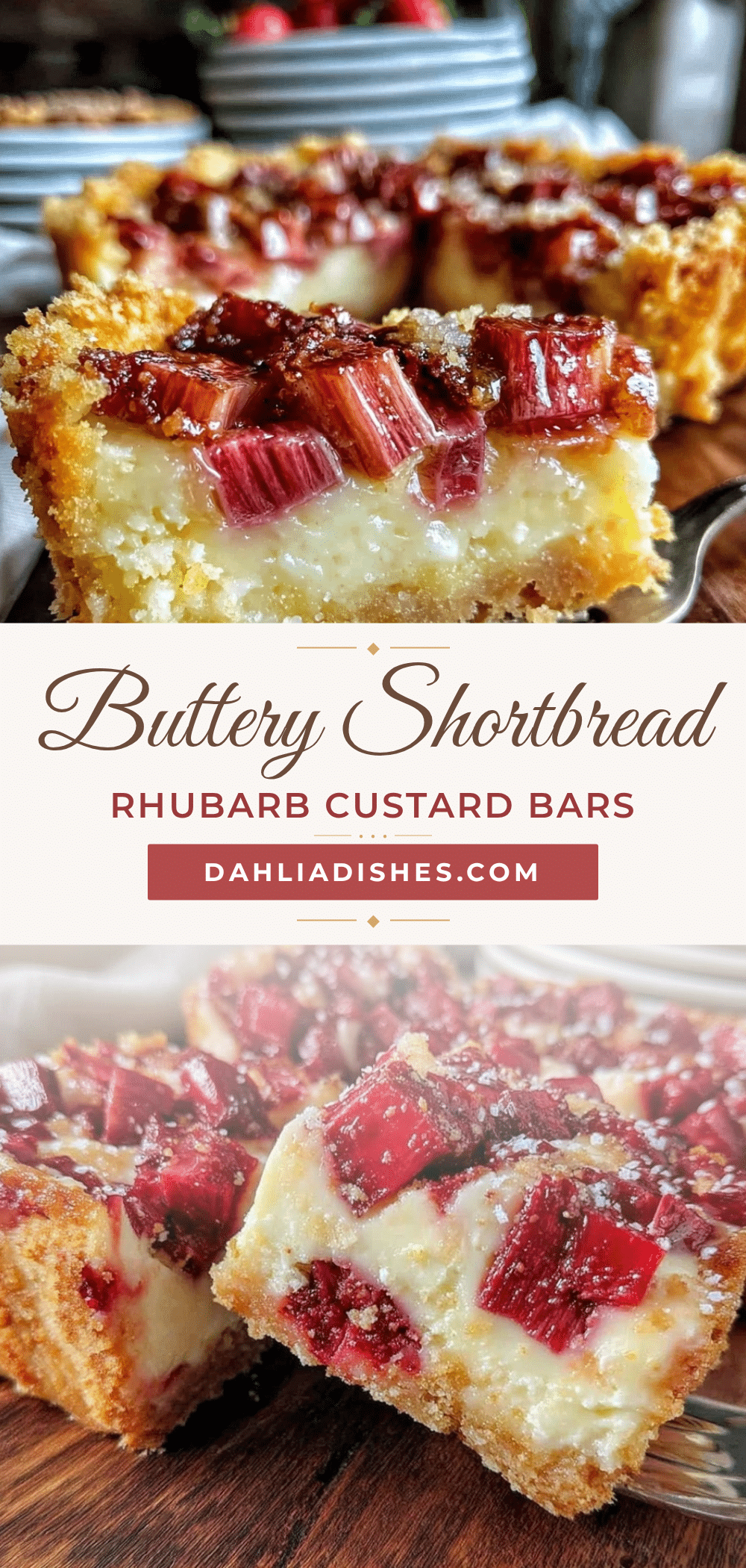creamy rhubarb custard bars recipe