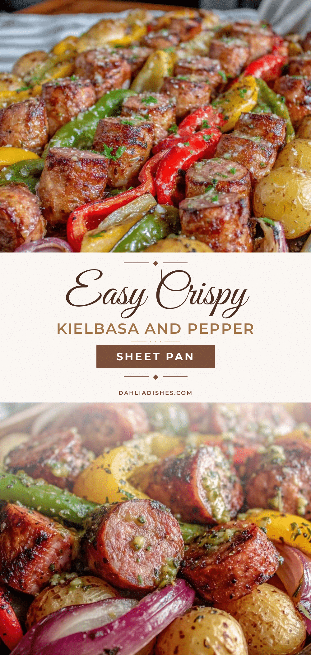 crispy kielbasa sheet pan dinner recipe
