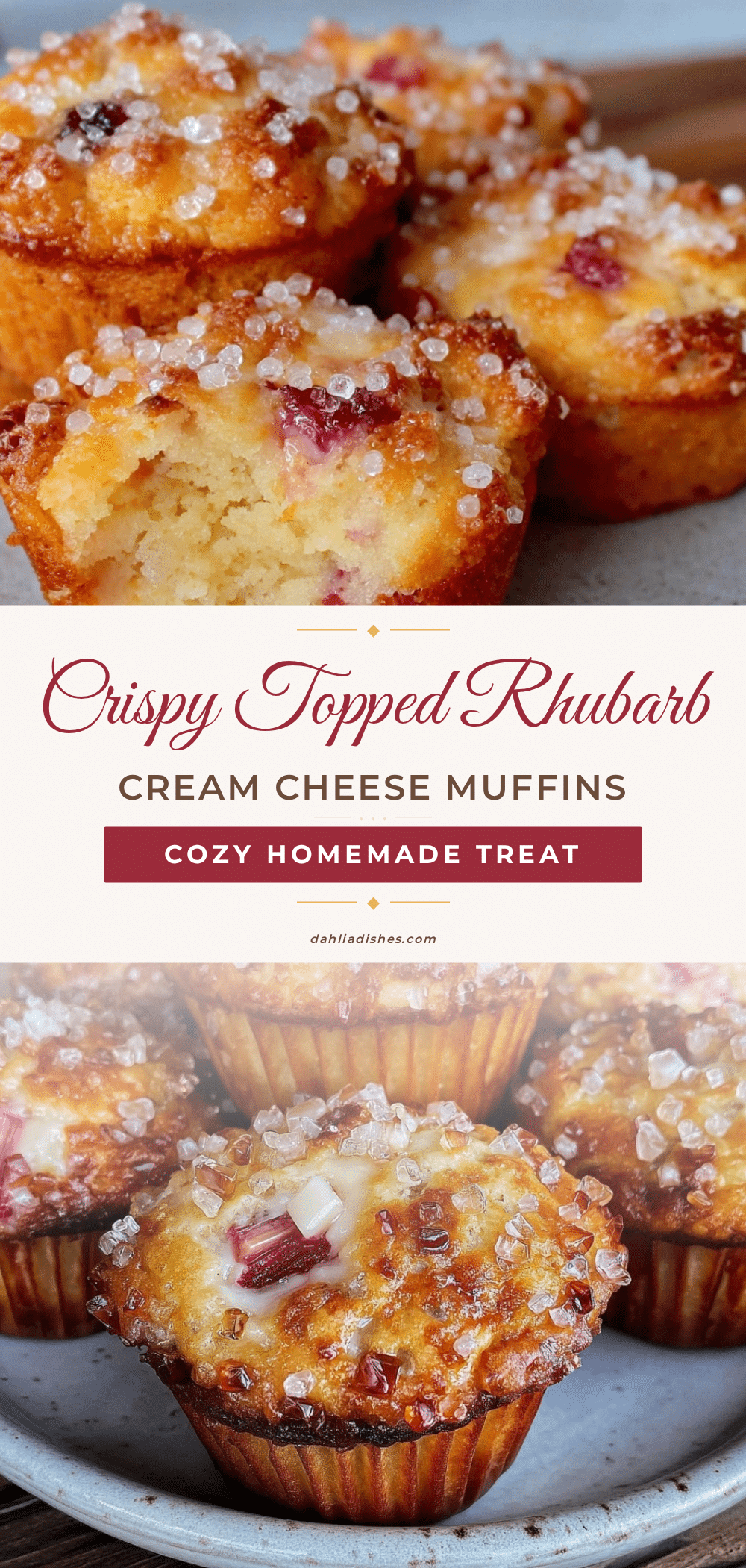 crispy rhubarb muffins recipe