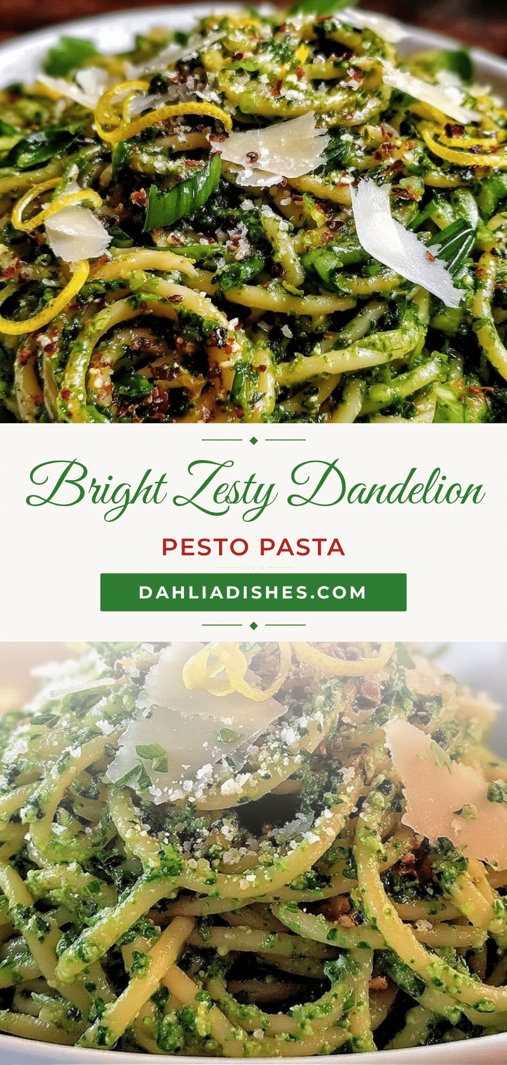 dandelion green pesto pasta recipe