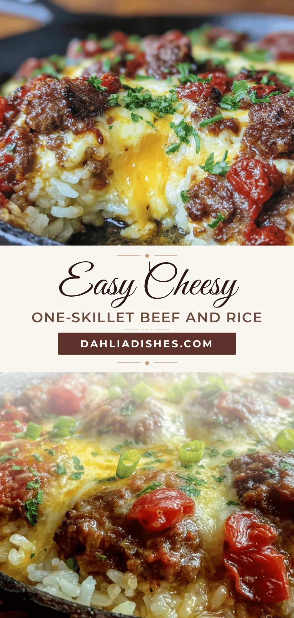 easy cheesy one-skillet ground beef and rice recipe