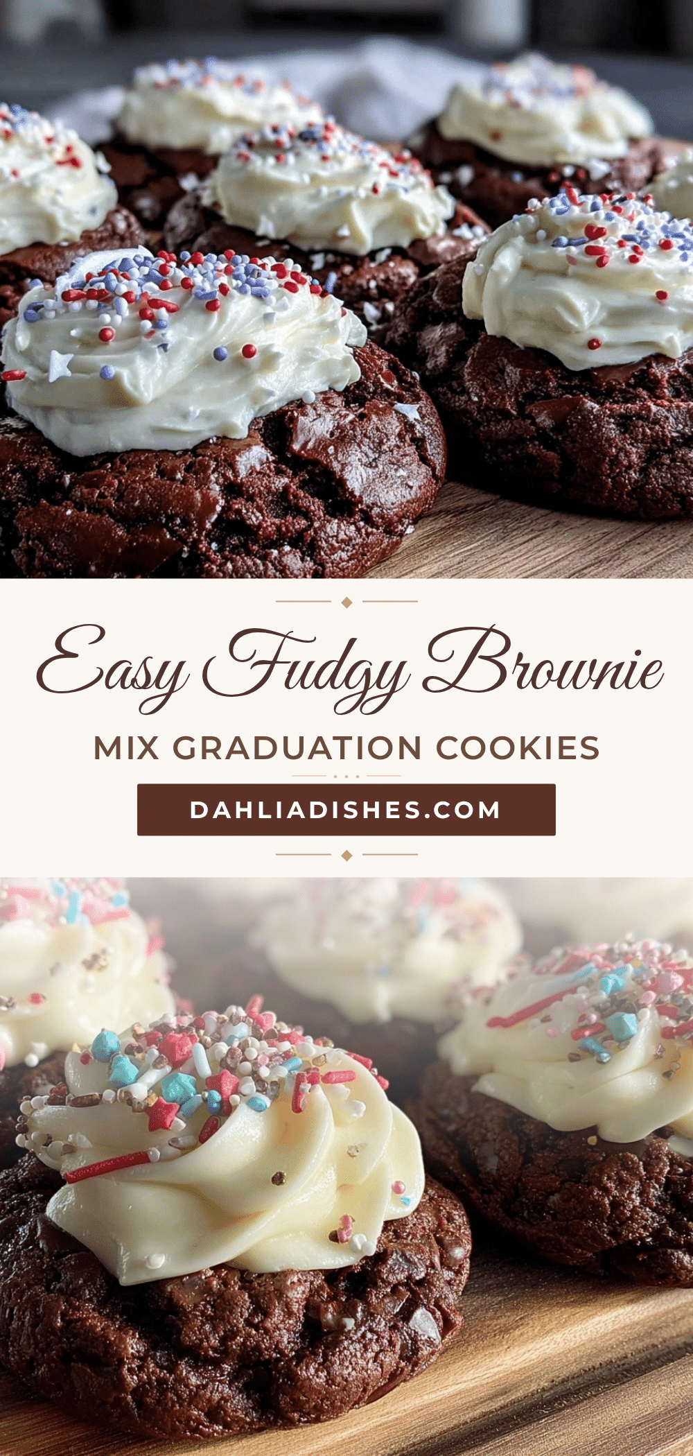 easy fudgy brownie mix graduation cookies recipe