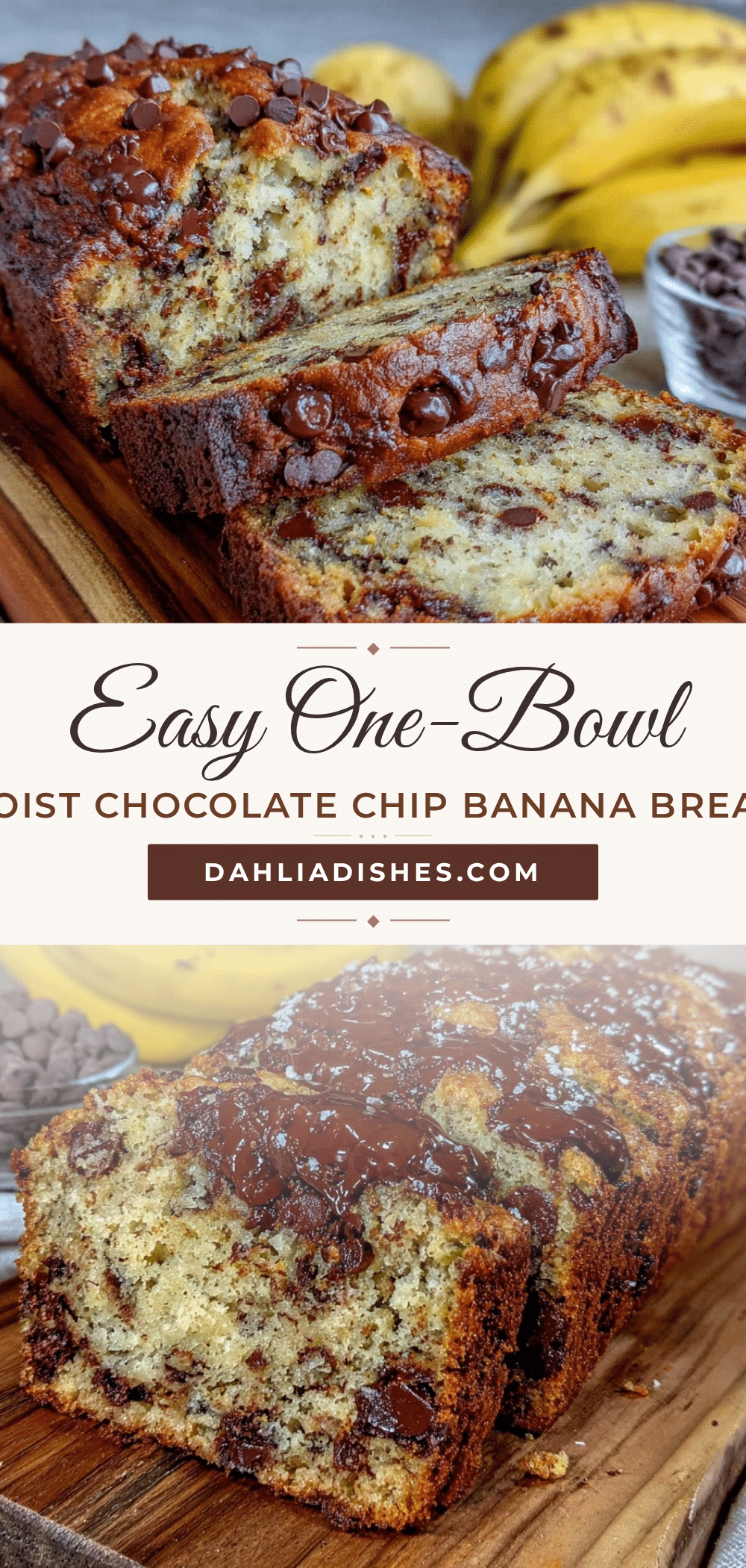 easy one-bowl chocolate chip banana bread recipe