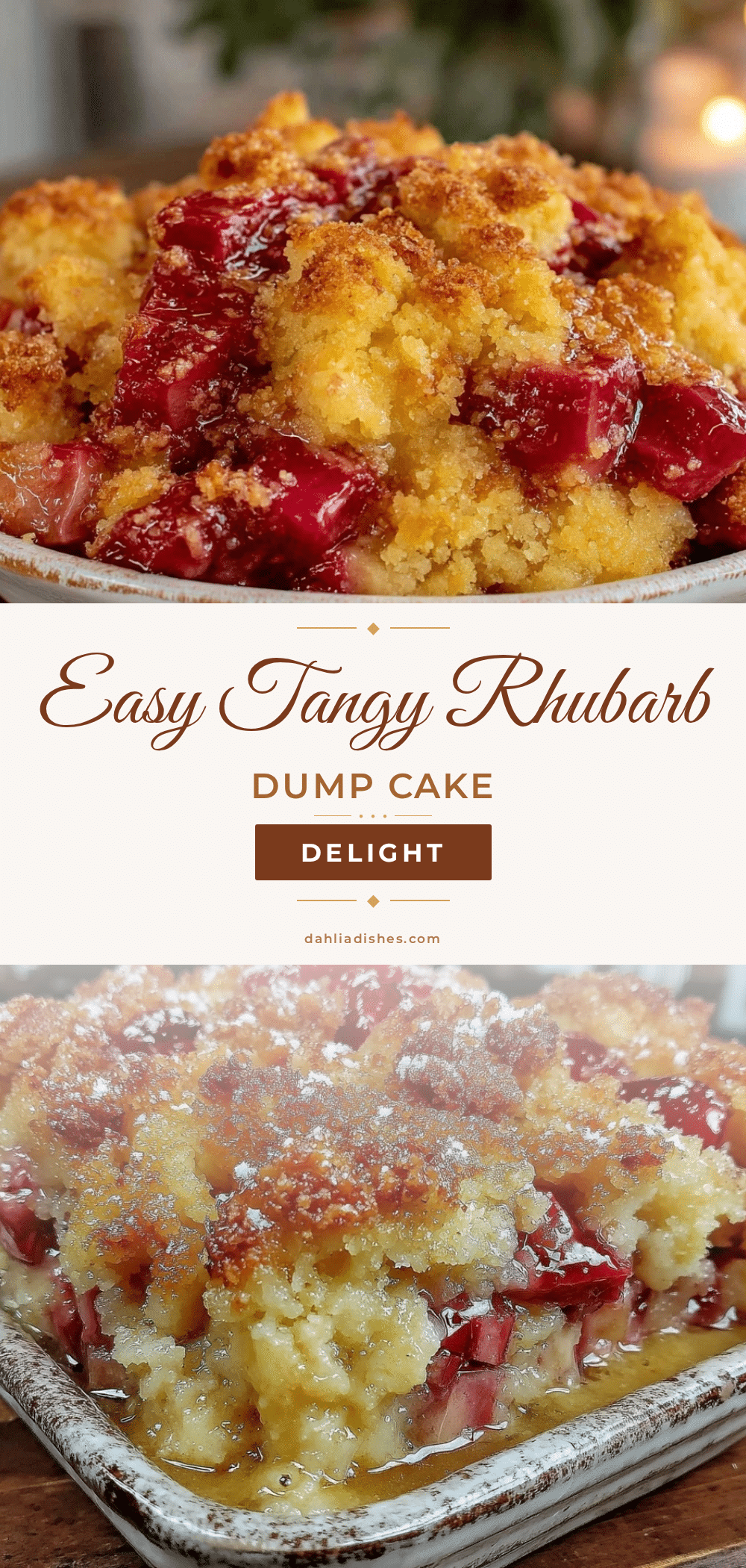 easy rhubarb dump cake recipe