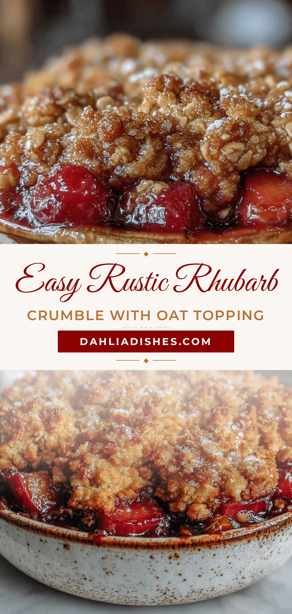 easy rustic rhubarb crumble recipe