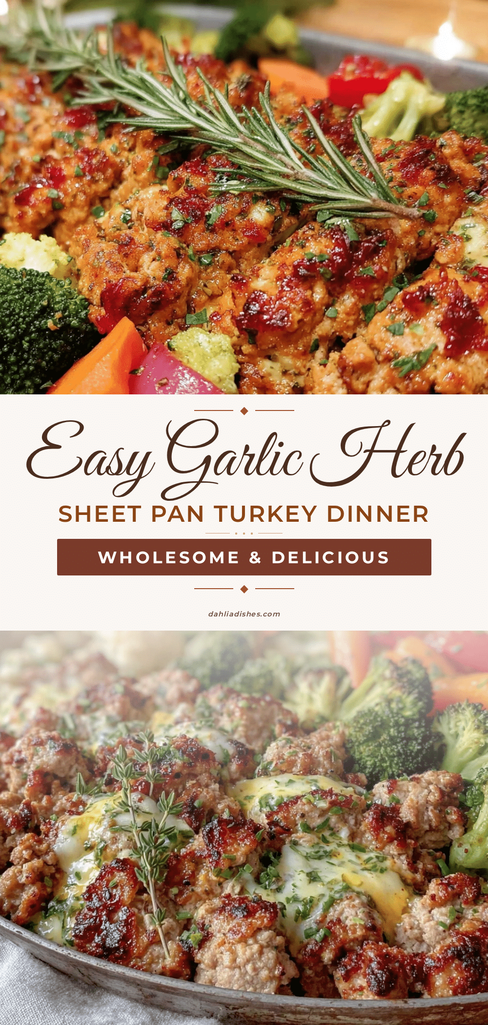 garlic herb sheet pan ground turkey dinner recipe