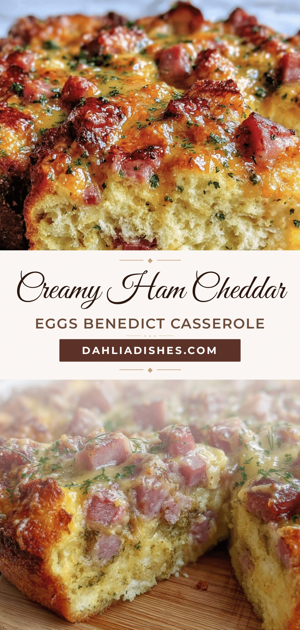 Ham and Sharp Cheddar Eggs Benedict Casserole recipe