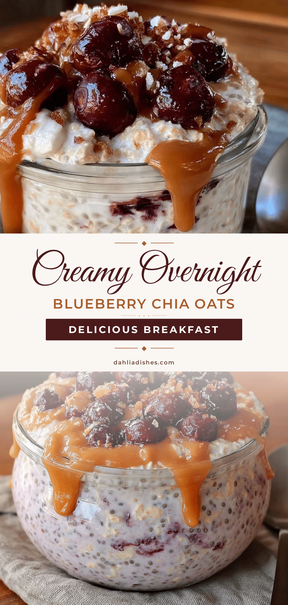 healthy overnight blueberry chia seed oats recipe