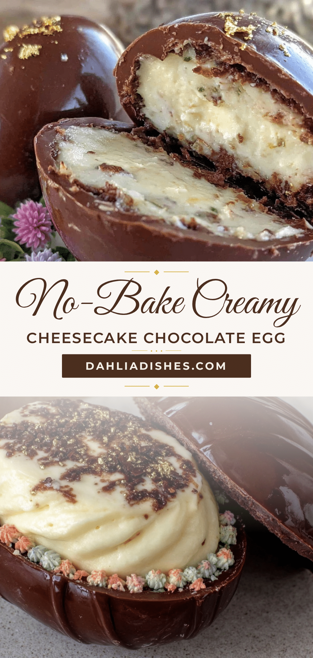 no bake cheesecake stuffed chocolate egg recipe