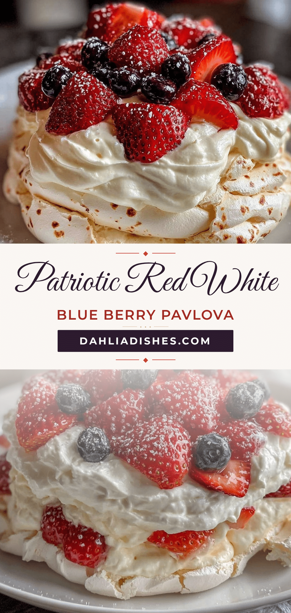 patriotic red white and blue berry pavlova recipe
