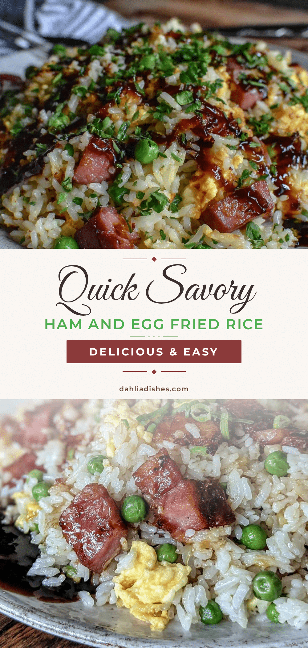 quick savory ham and egg fried rice recipe