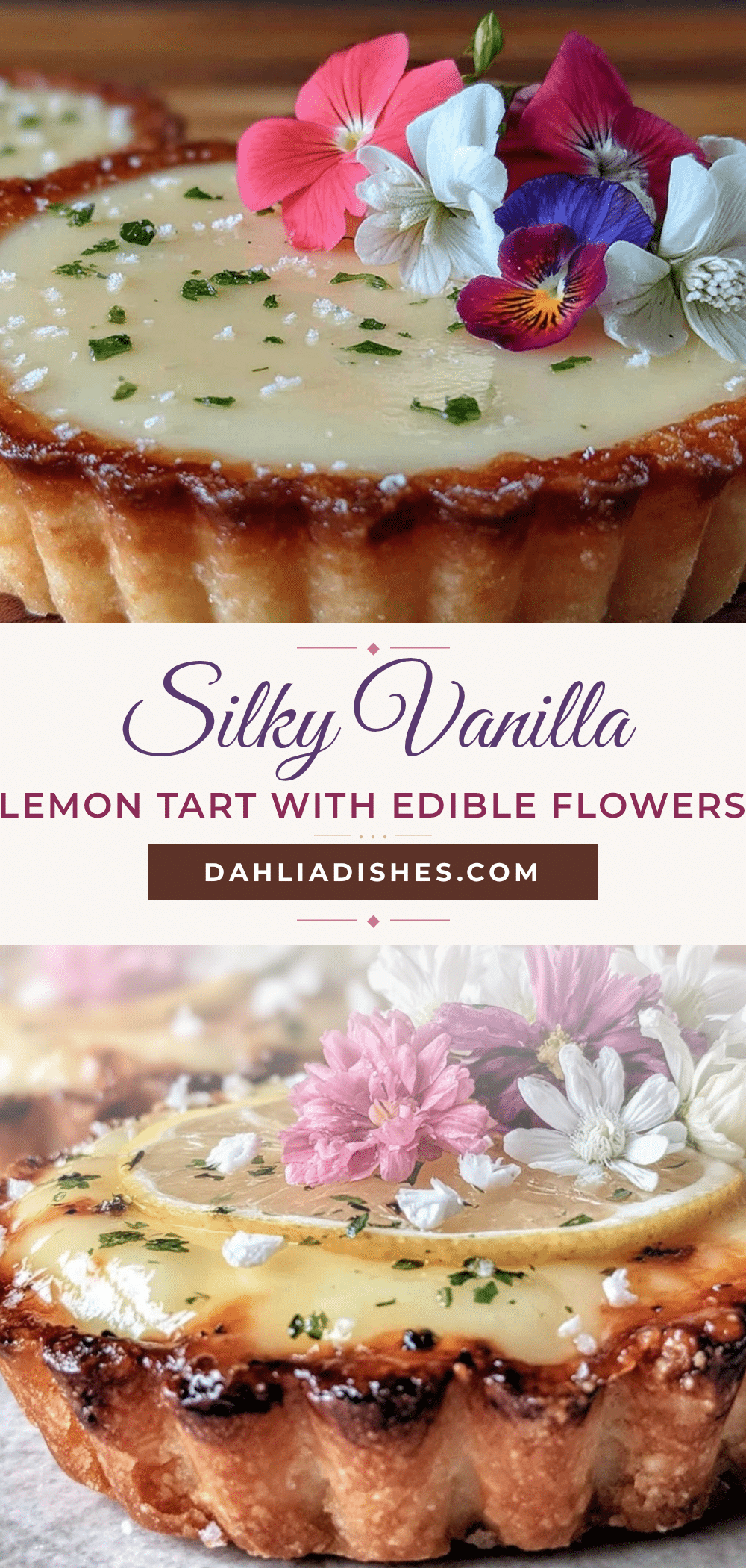 silky edible flower lemon tart recipe