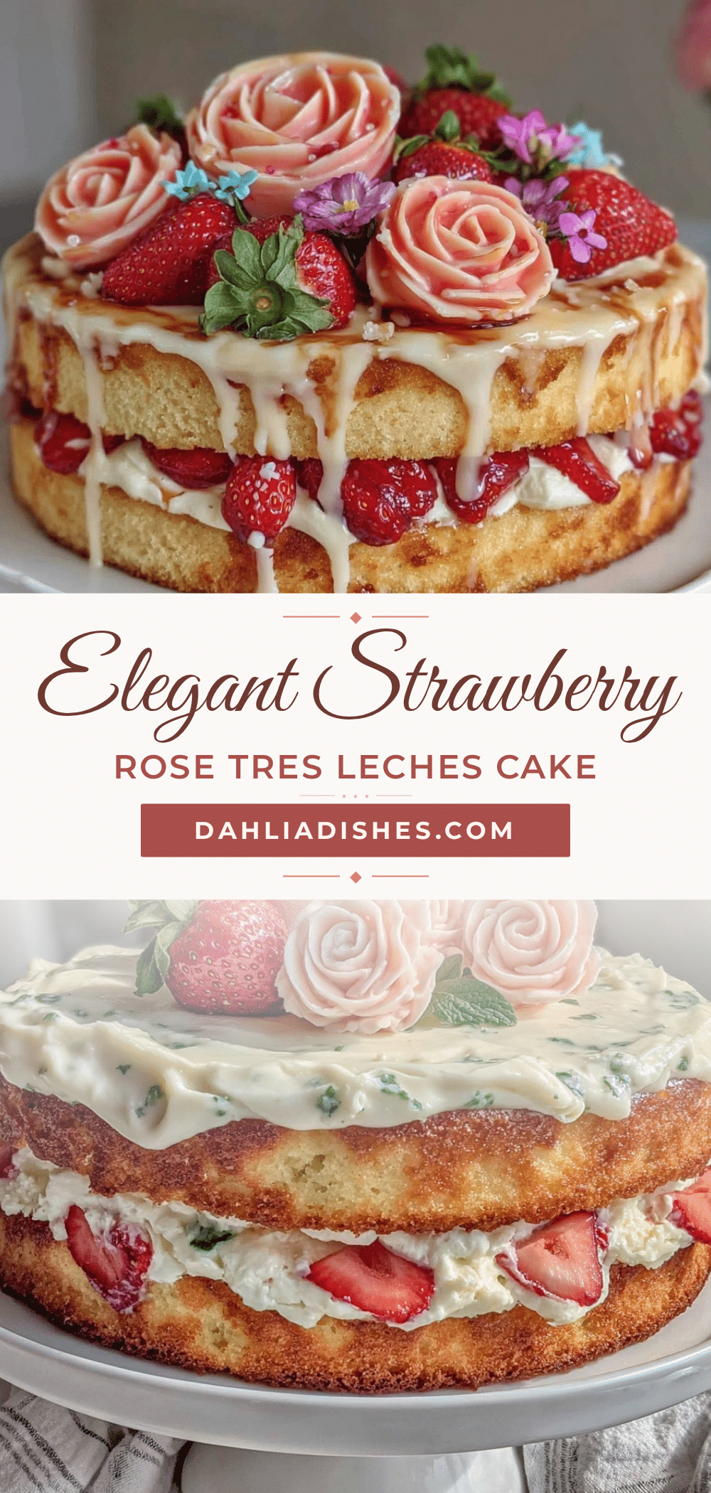 strawberry rose tres leches cake recipe