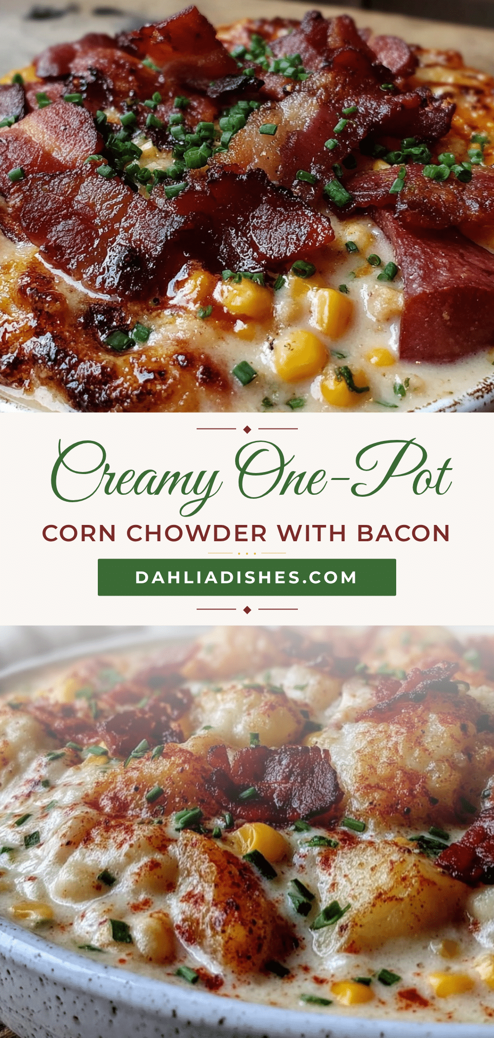 creamy one-pot corn chowder with smoked bacon recipe
