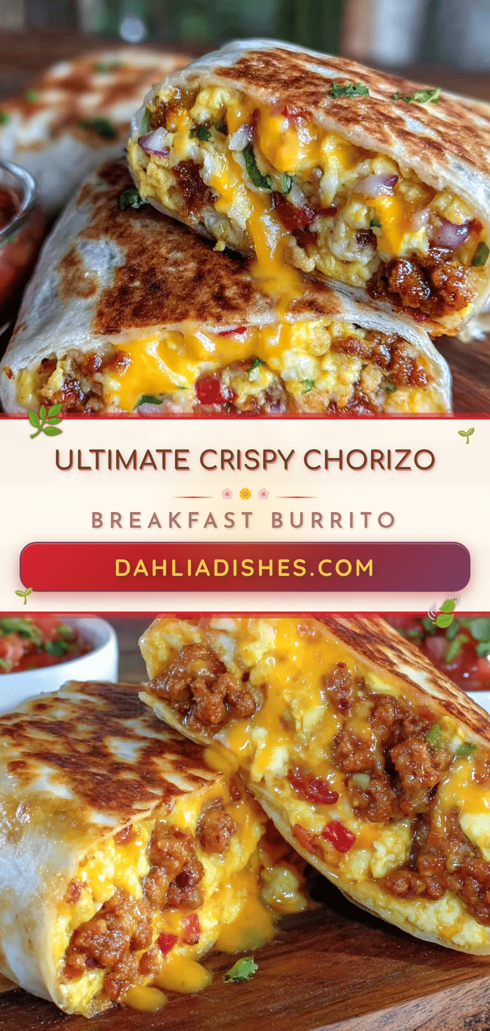 crispy breakfast burrito with chorizo and eggs recipe