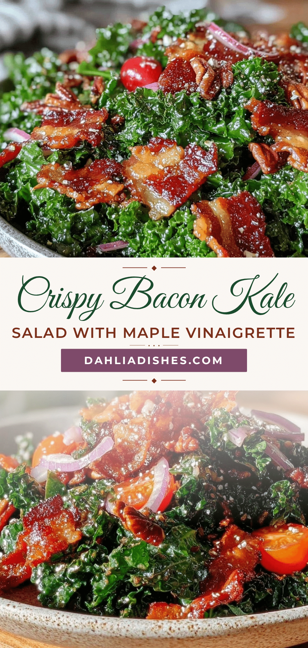 crispy kale salad with bacon and maple vinaigrette recipe