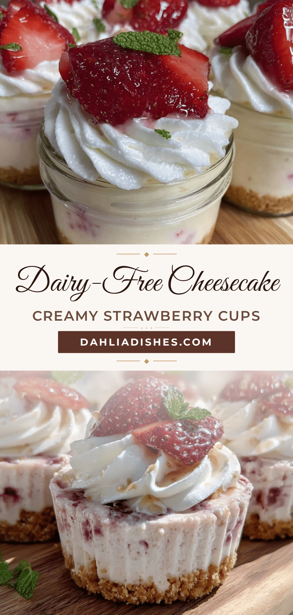 dairy-free strawberry cheesecake cups recipe