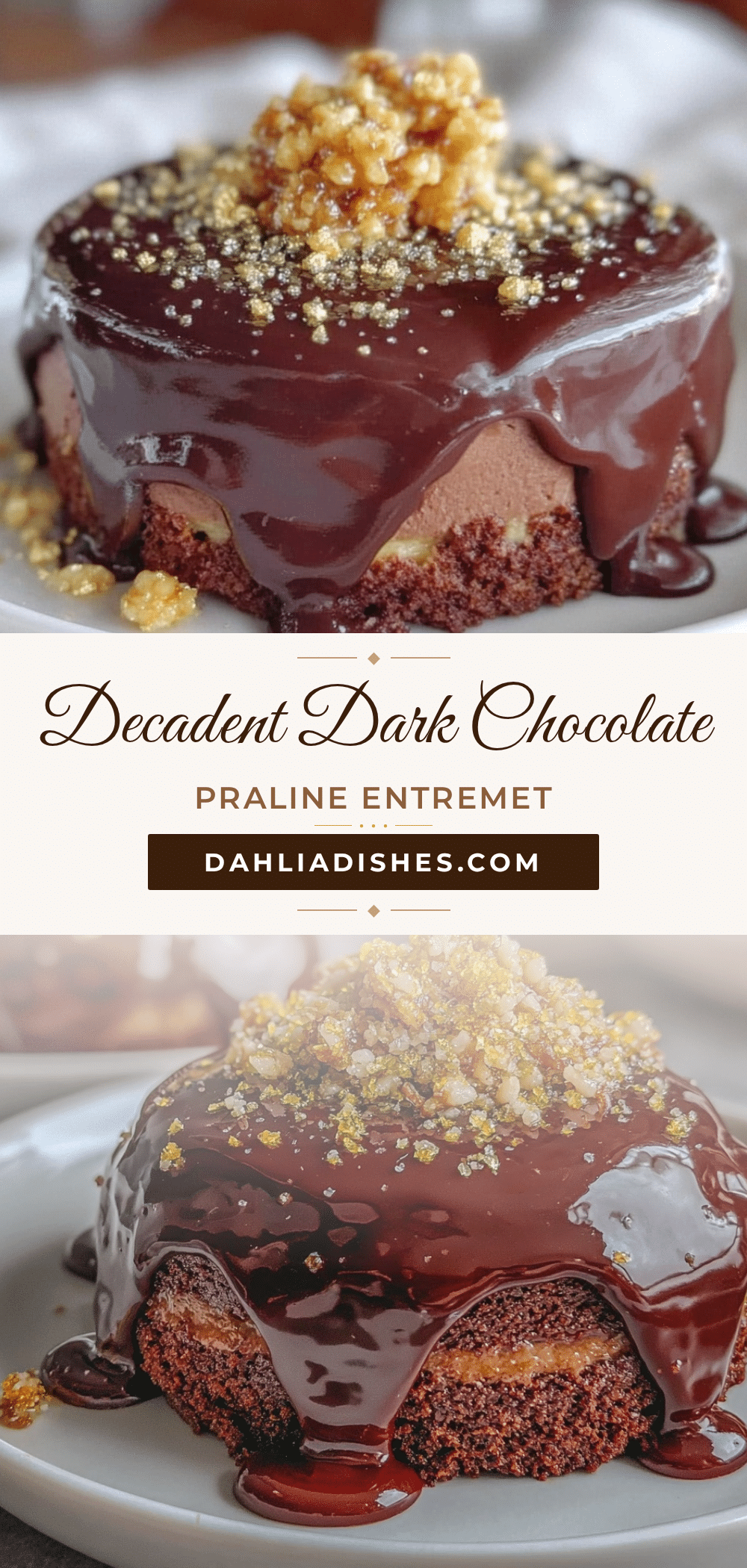 dark chocolate and praline entremet recipe