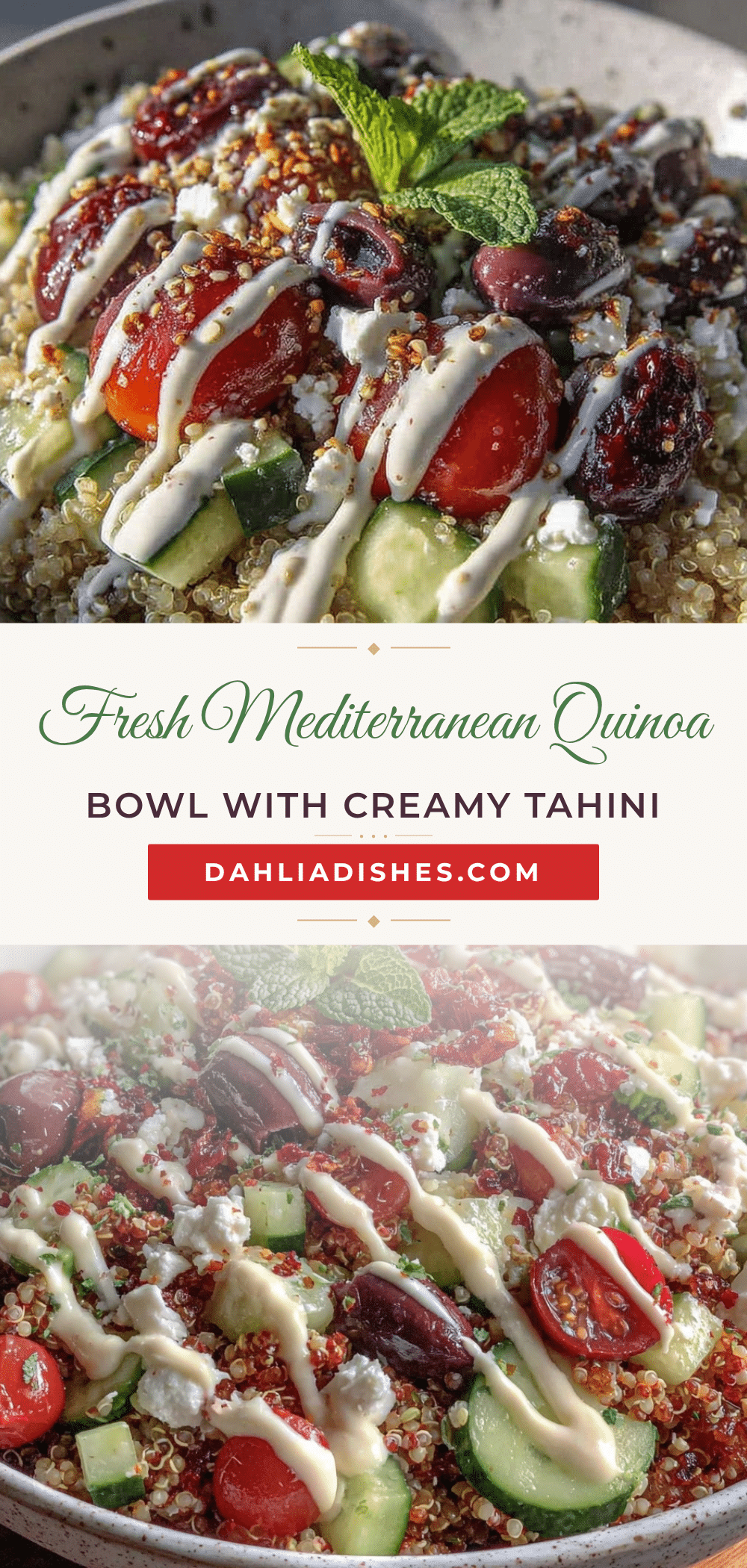 Mediterranean quinoa bowl recipe