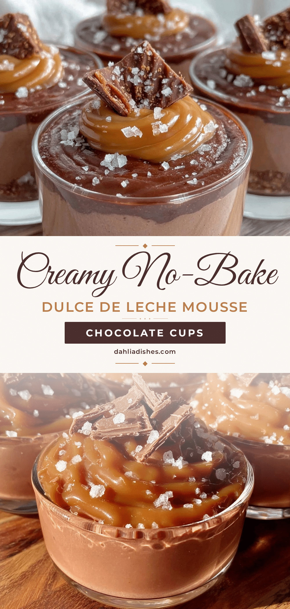 no bake dulce de leche chocolate mousse cups recipe