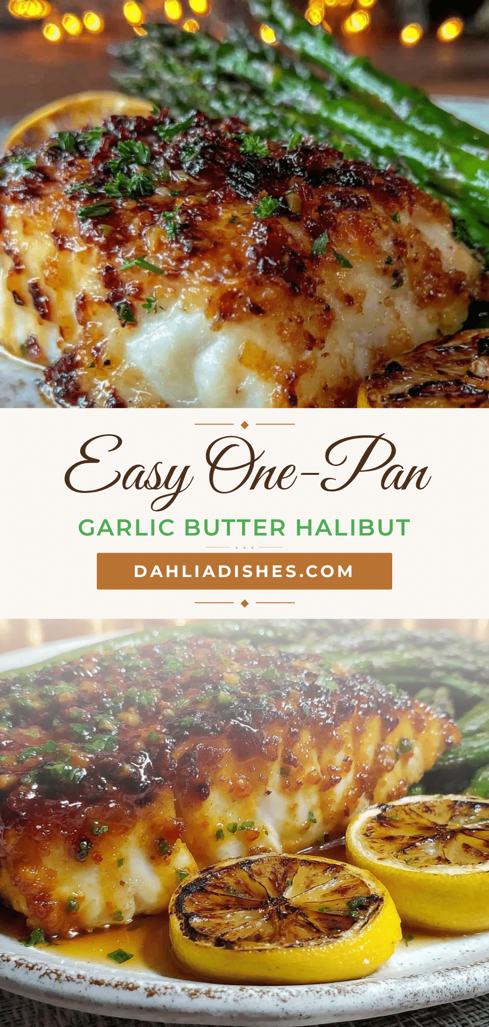 one-pan garlic butter halibut recipe