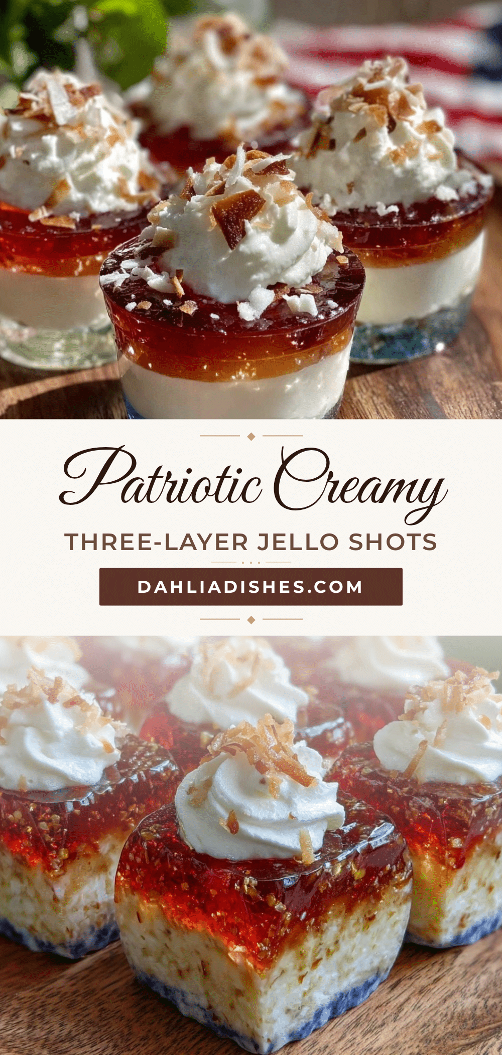patriotic three-layer jello shots recipe