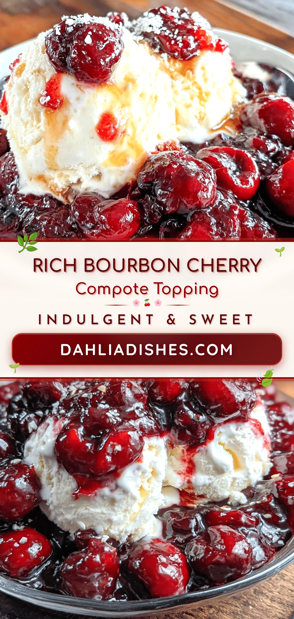 rich bourbon cherry compote ice cream topping recipe