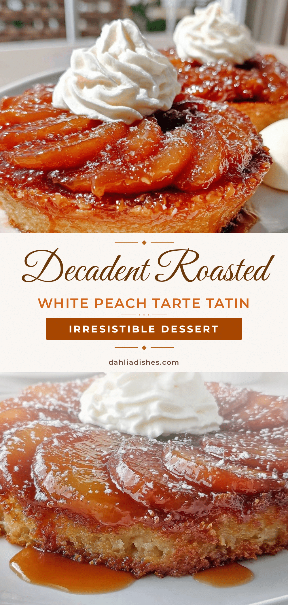 Roasted White Peach Tarte Tatin recipe