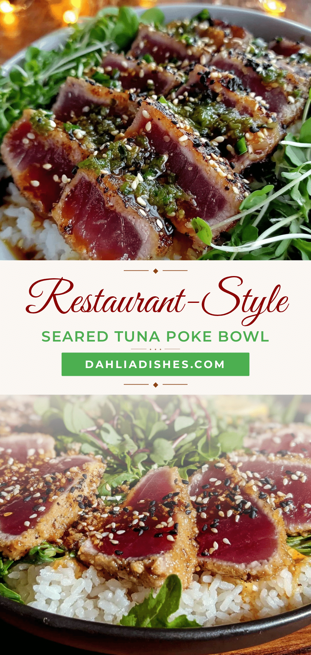 seared tuna poke bowl recipe