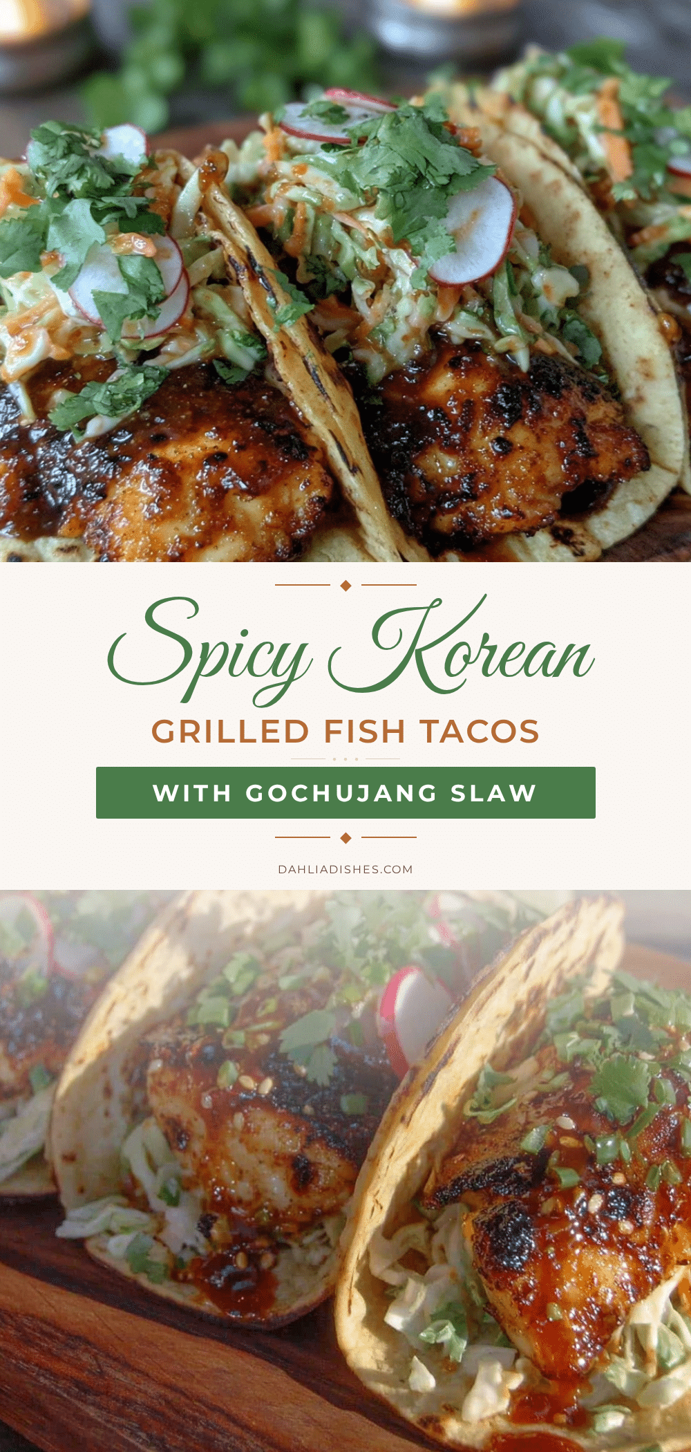 spicy Korean grilled fish tacos recipe