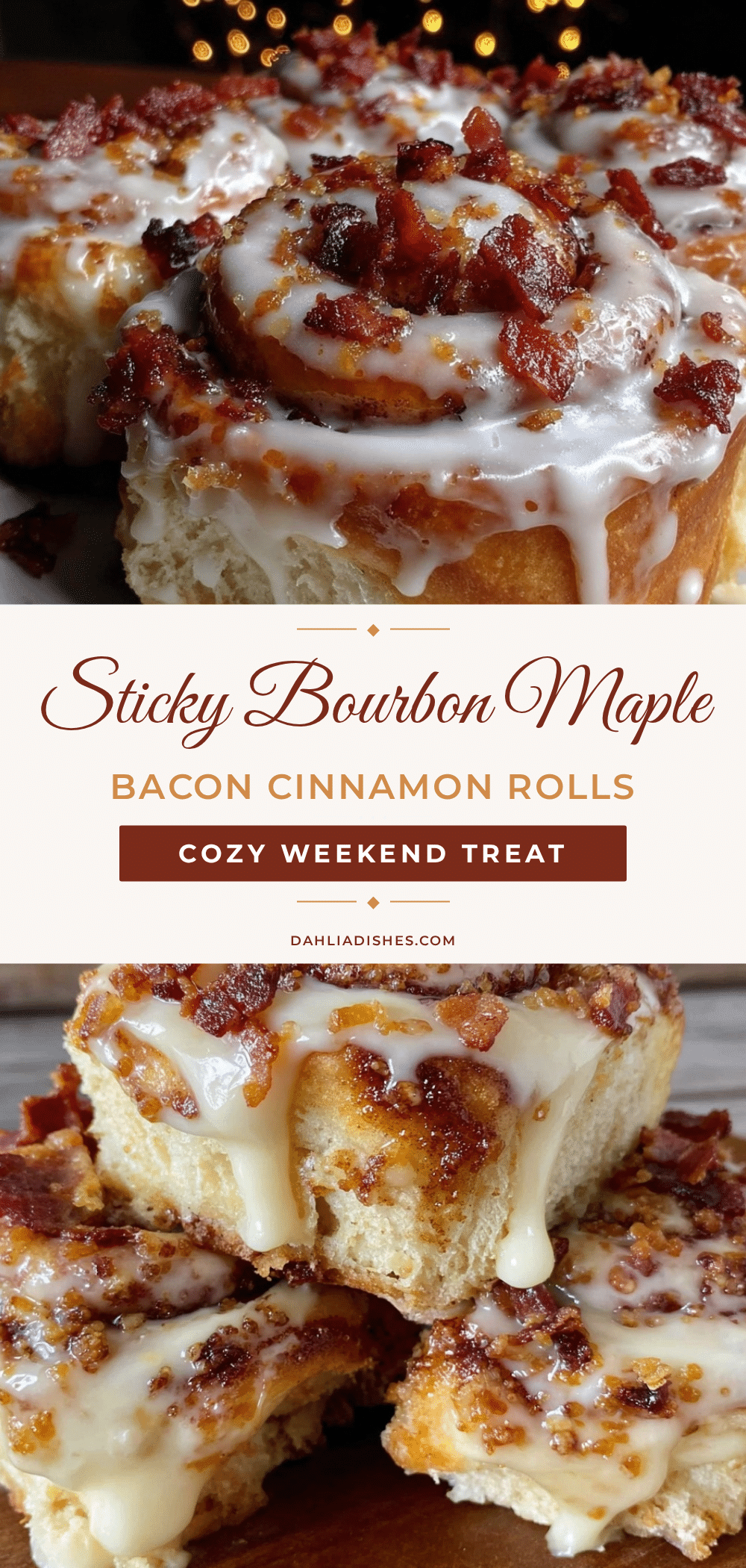 bourbon maple bacon cinnamon rolls recipe