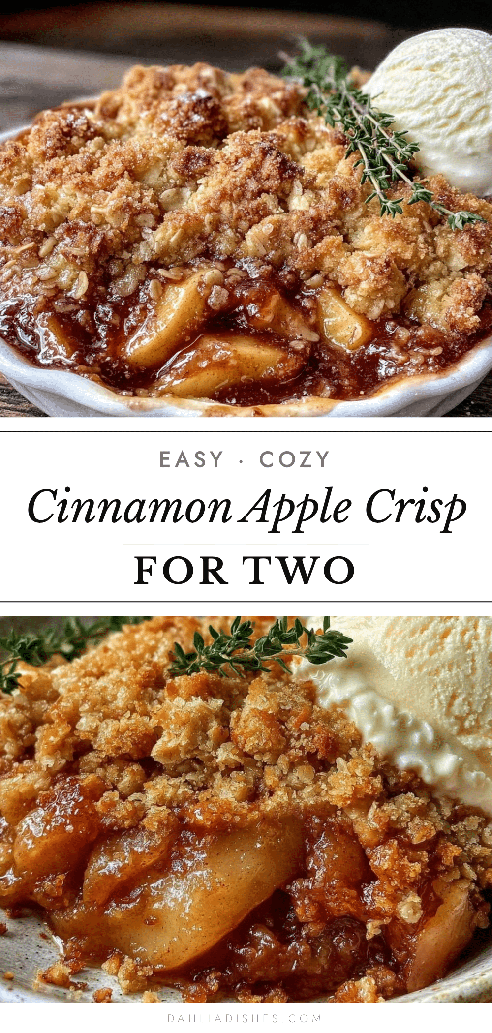 cozy cinnamon apple crisp for two recipe