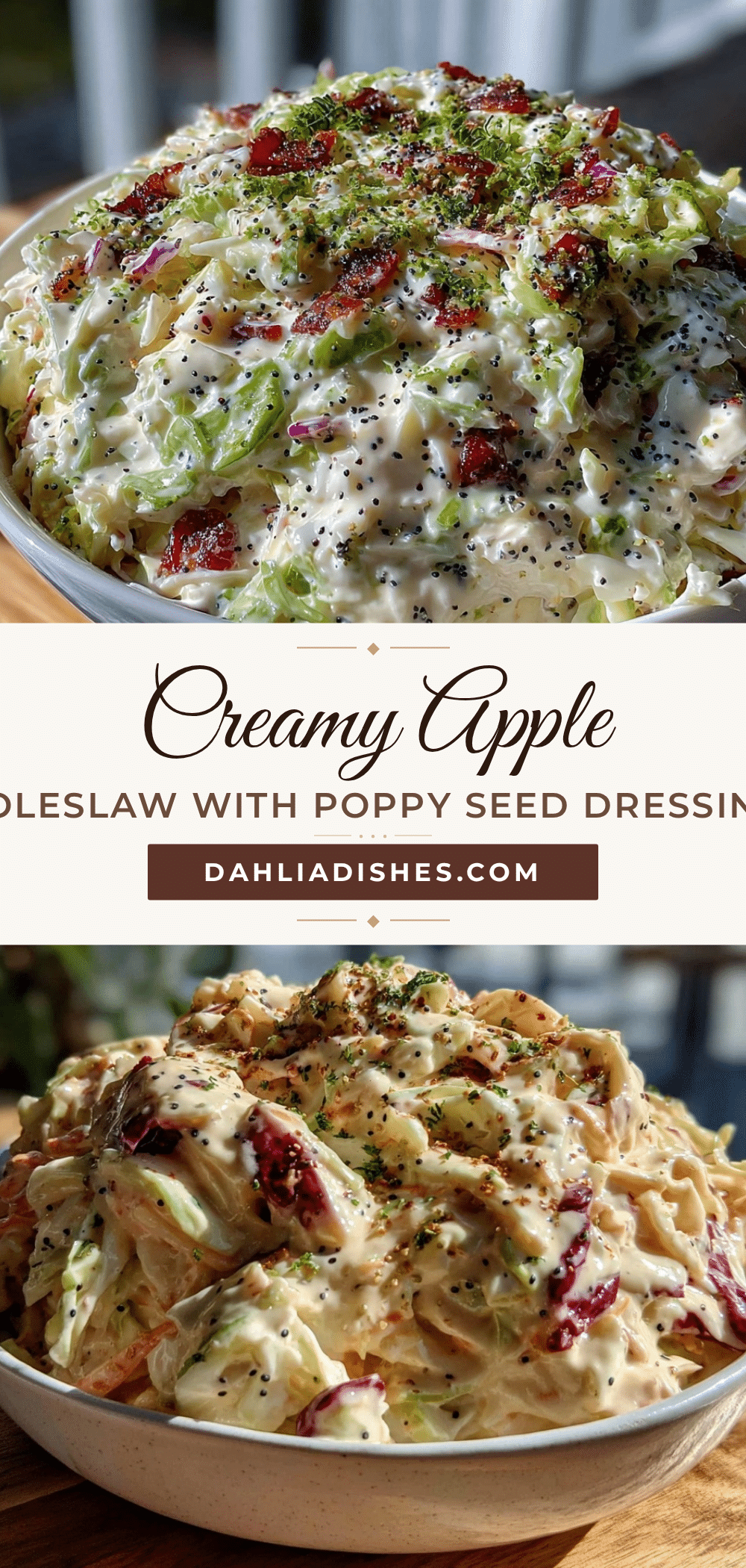 creamy coleslaw with apples and poppy seed dressing recipe