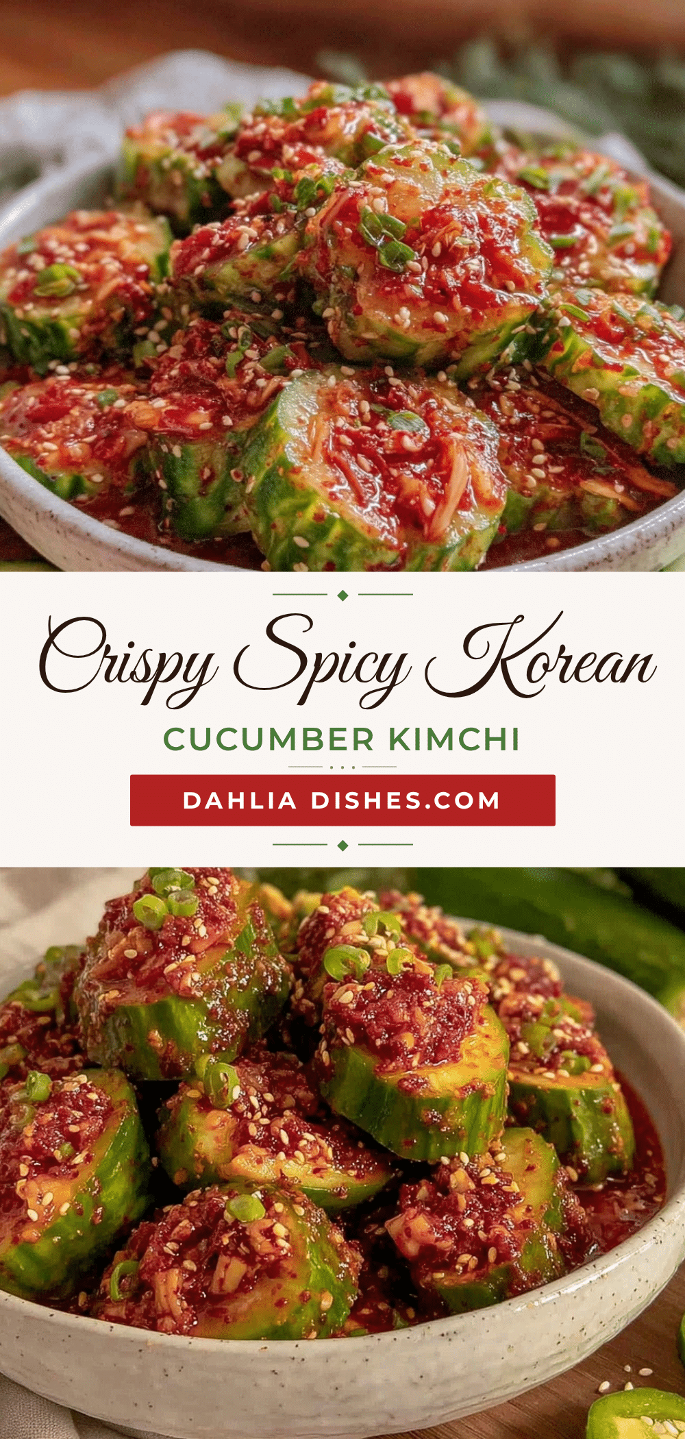 Crispy Spicy Korean Cucumber Kimchi recipe