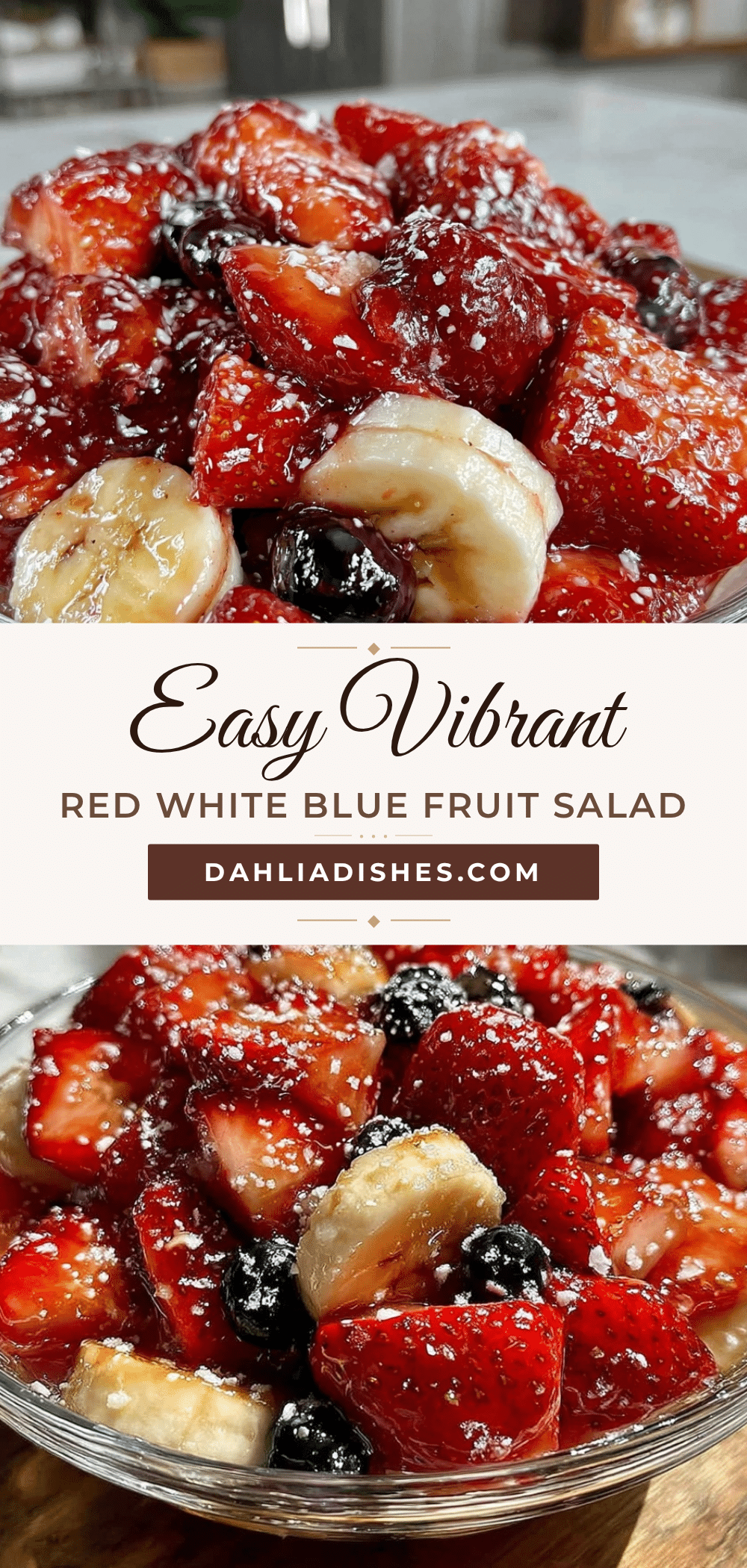 Easy Vibrant Red White Blue Fruit Salad recipe