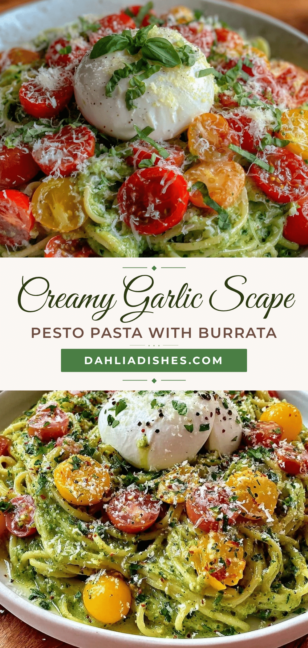 fresh garlic scape pesto pasta recipe