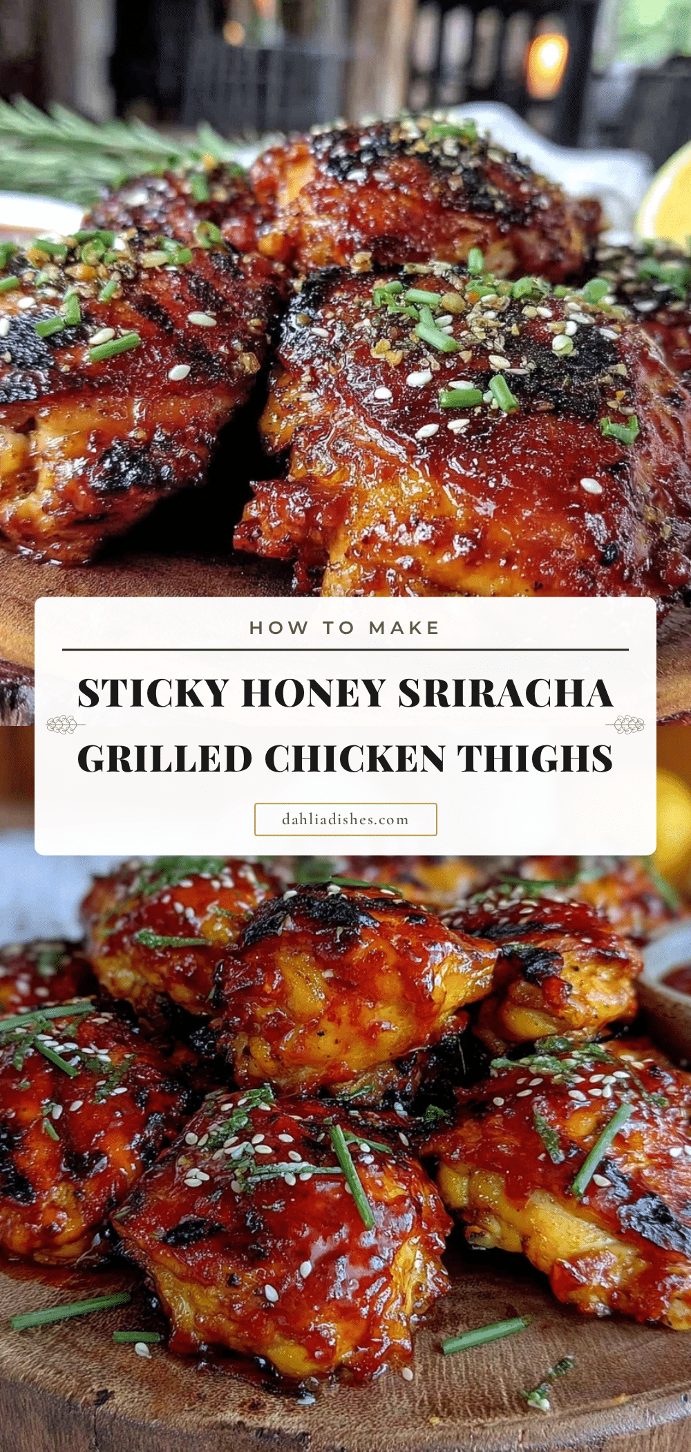 honey sriracha glazed grilled chicken thighs recipe