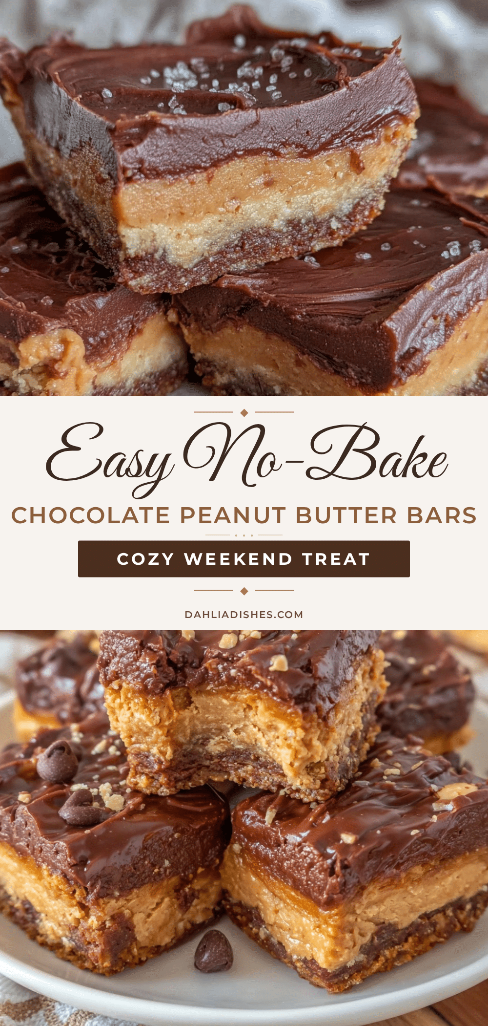 no-bake chocolate peanut butter bars recipe