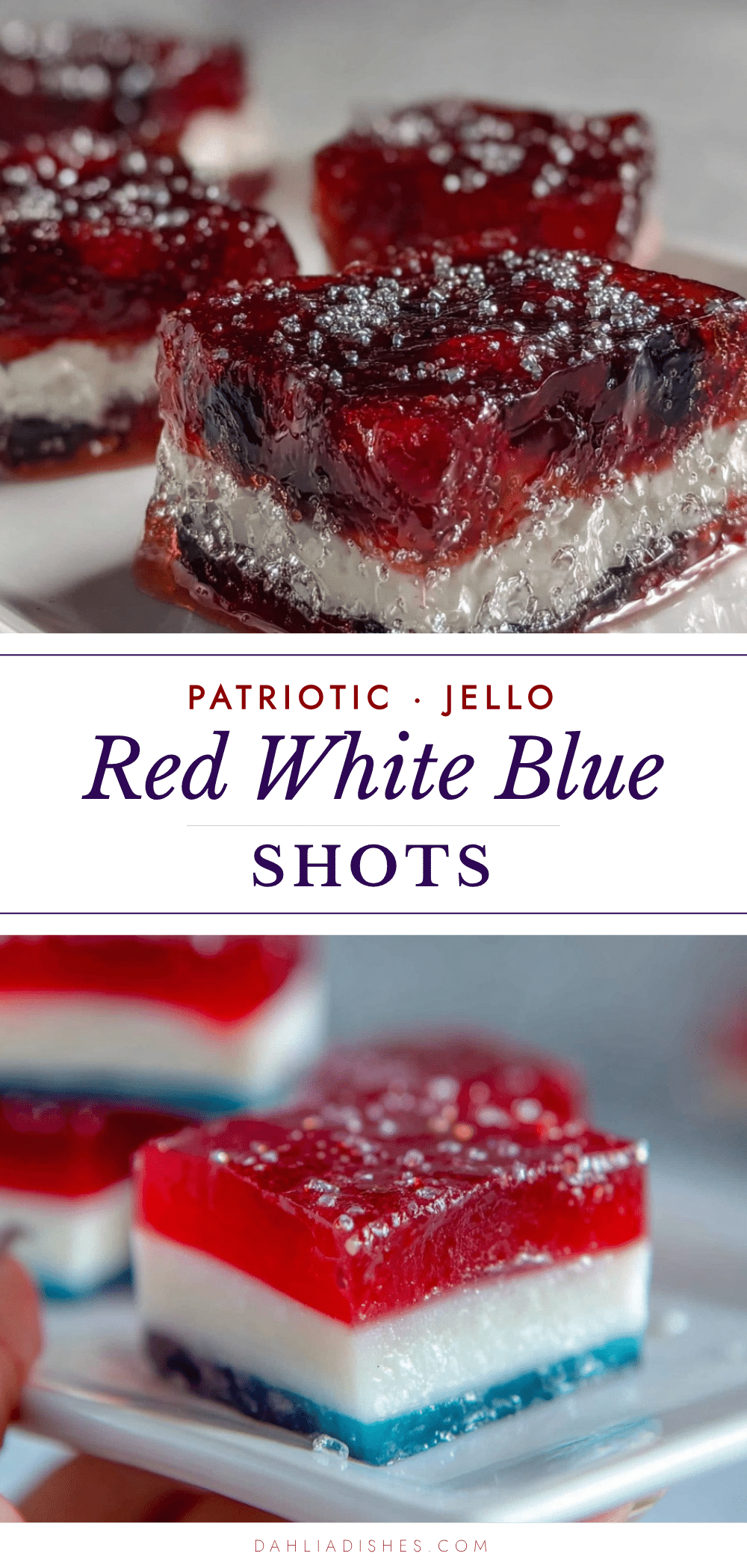 red white and blue layered jello shots recipe