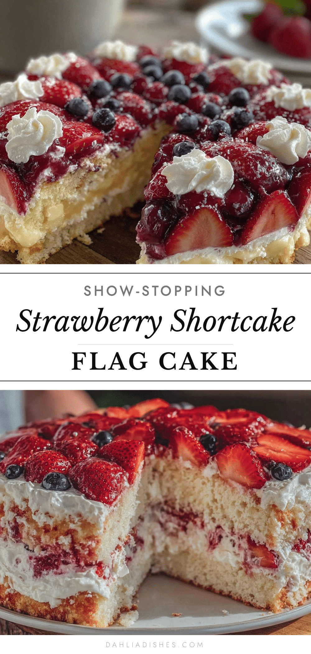 strawberry shortcake flag cake recipe