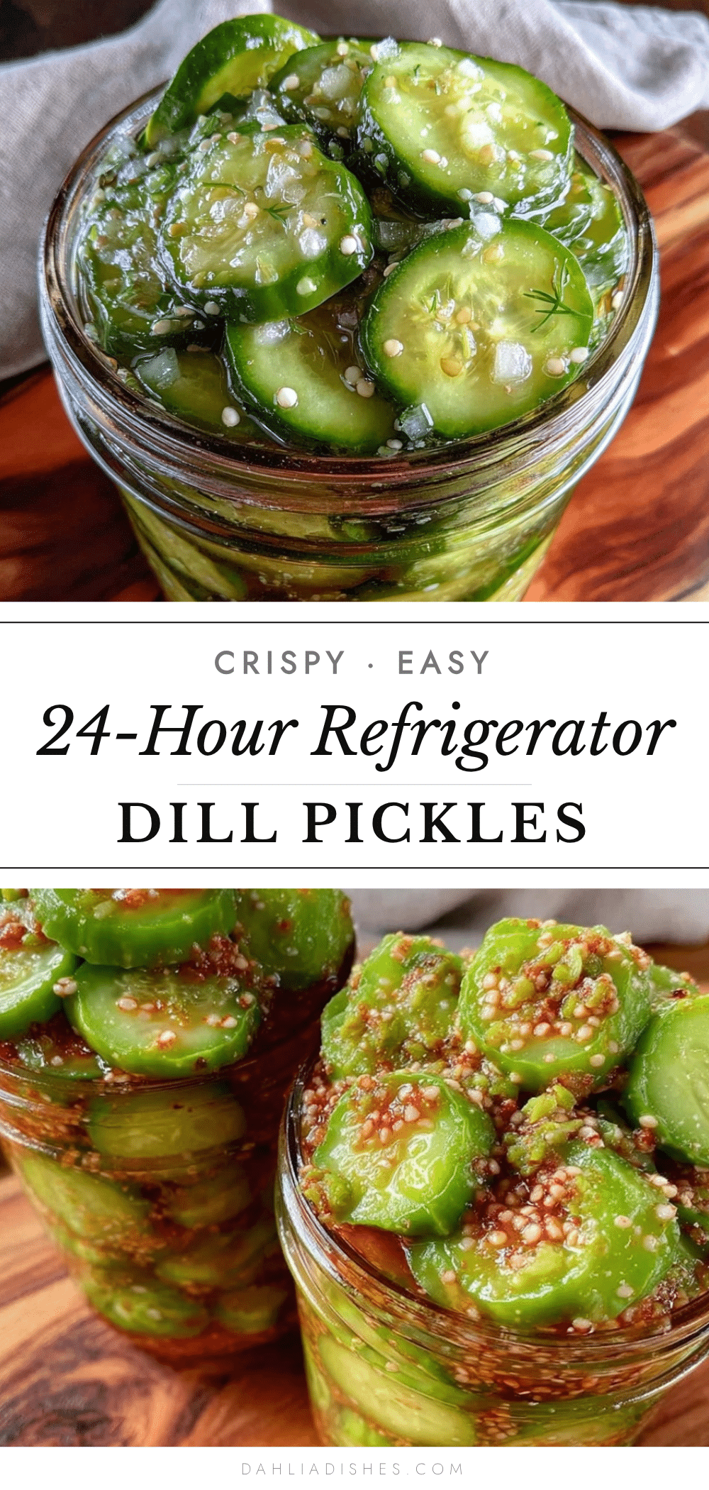 24-hour refrigerator dill pickles recipe