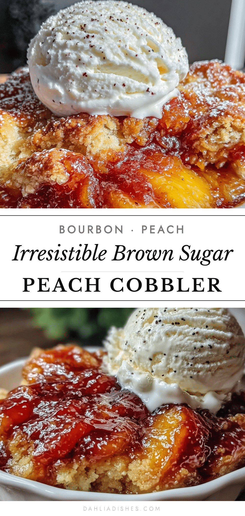 brown sugar bourbon peach cobbler recipe