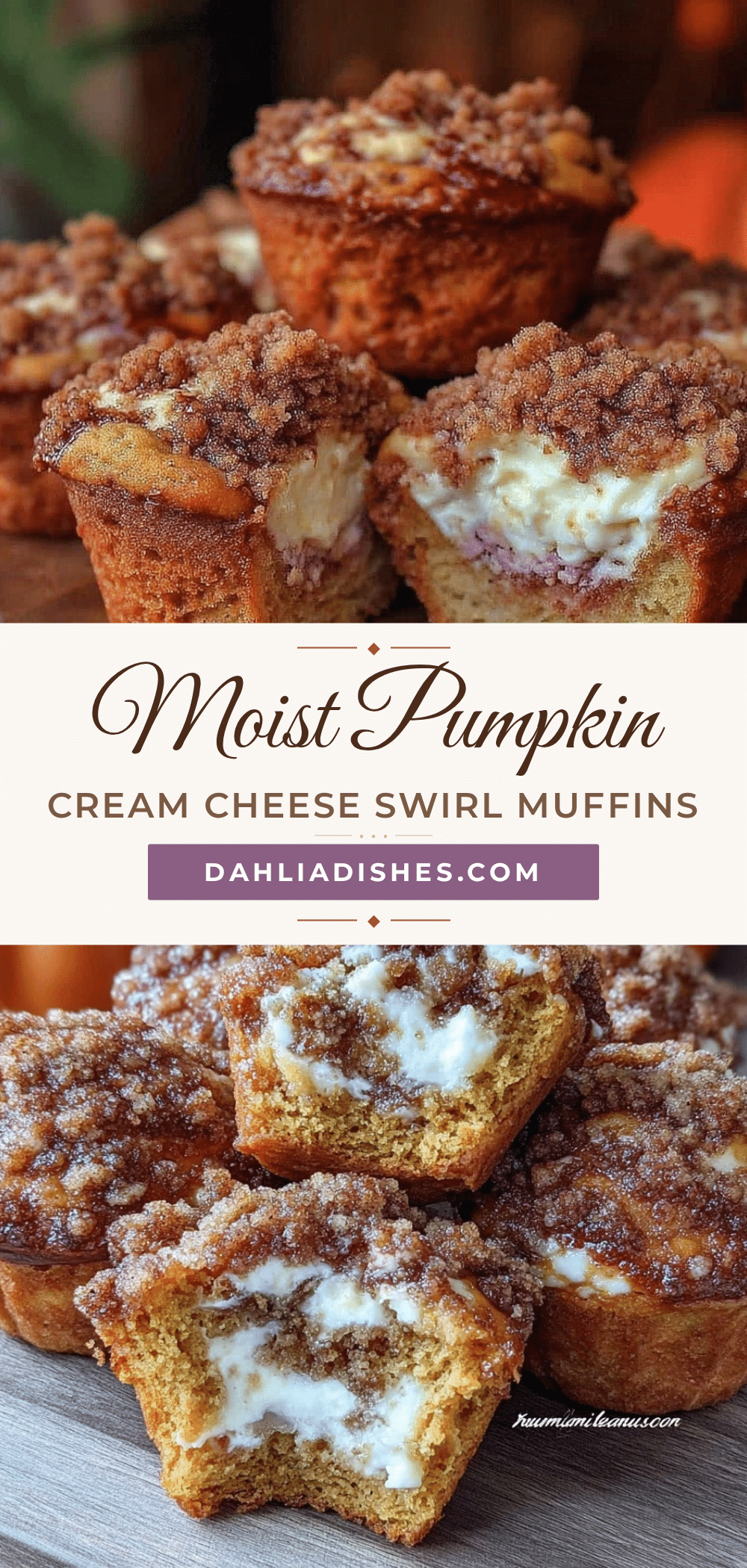 Cozy Pumpkin Cream Cheese Swirl Muffins recipe