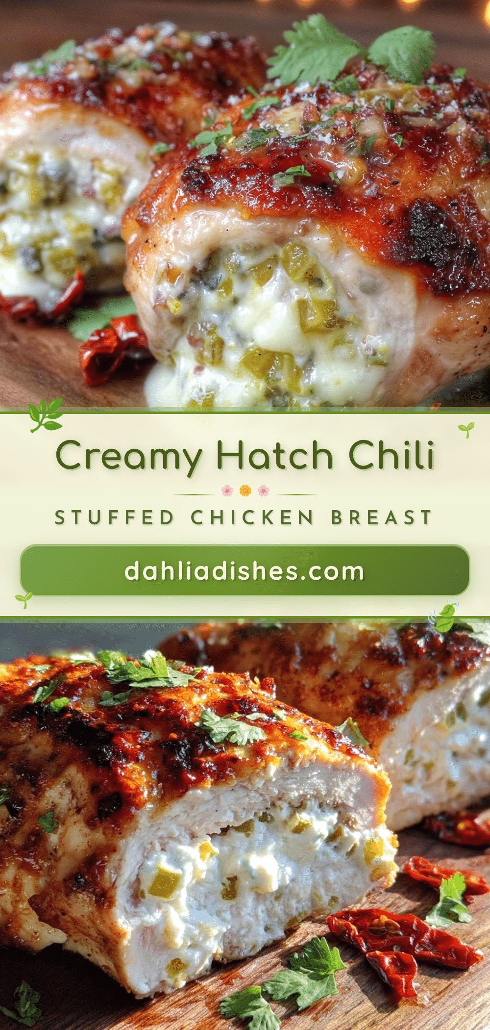 creamy hatch green chili stuffed chicken breast recipe