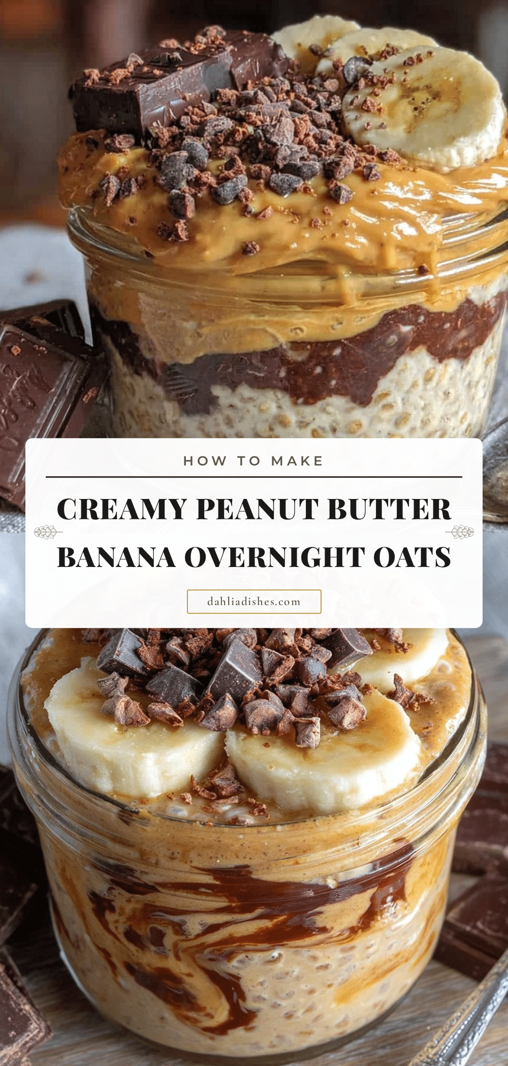 creamy peanut butter banana overnight oats recipe