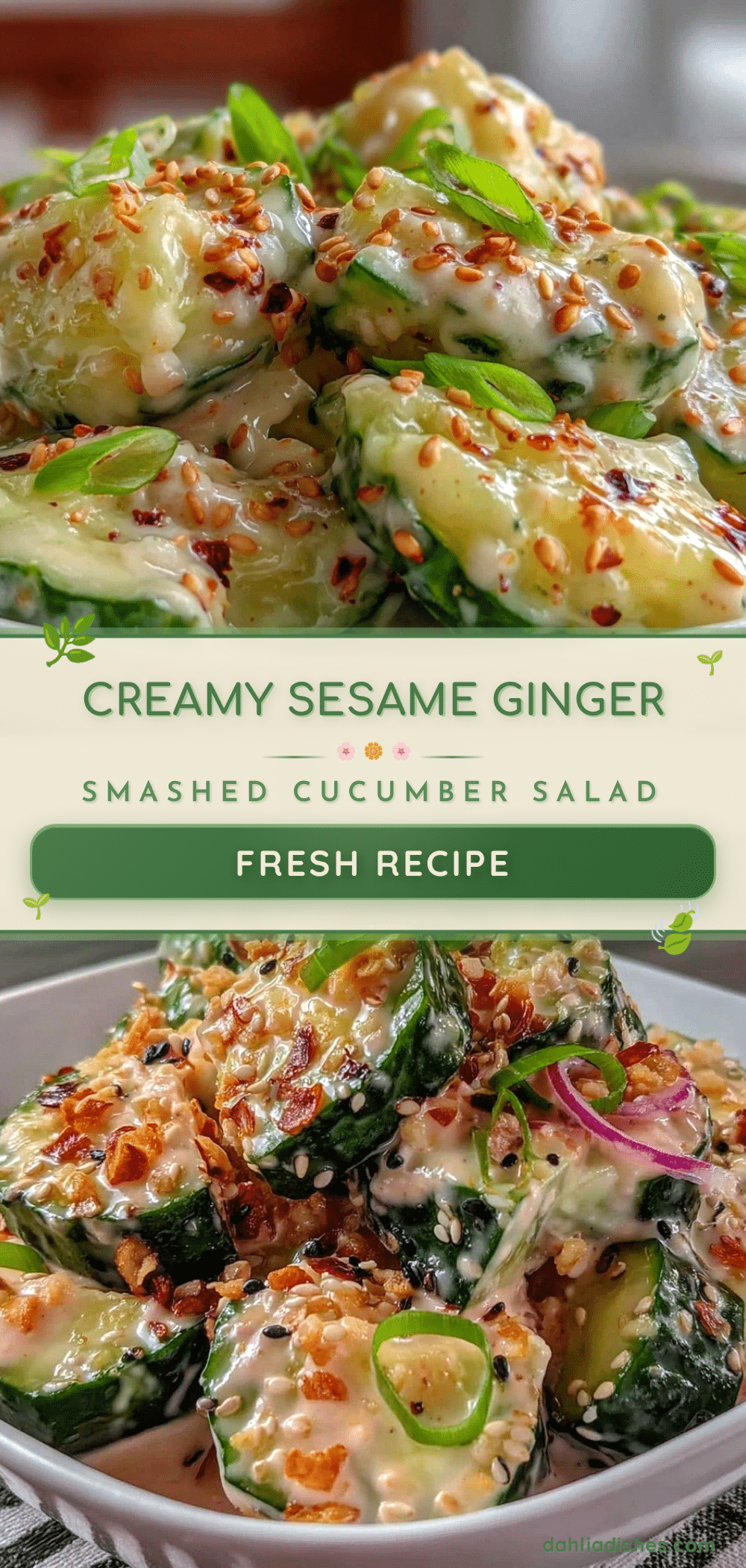 creamy smashed cucumber salad recipe