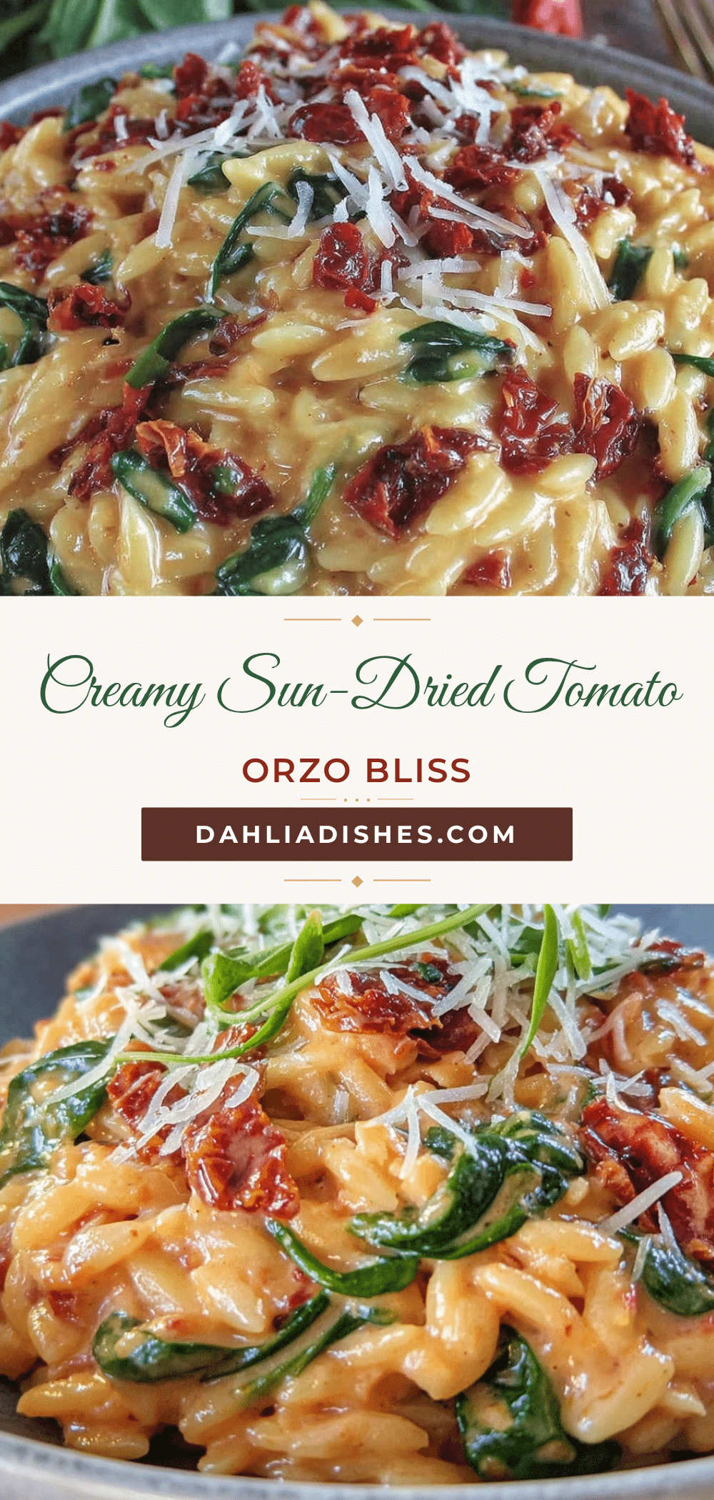 creamy sun-dried tomato orzo recipe